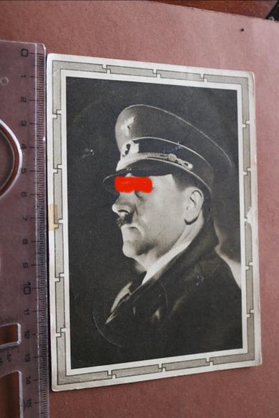 Postcard - Portrait of Adolf Hitler with special cancellation Memel